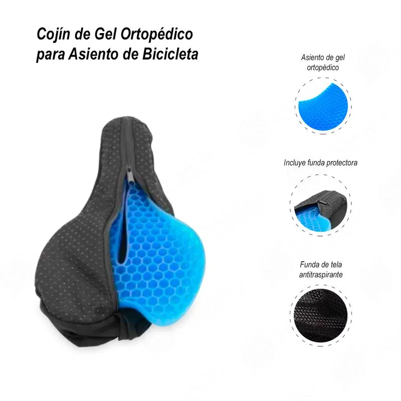 Cojín de Gel Ortopédico para Asiento de Bicicleta + Envio Gratis - Imagen 2