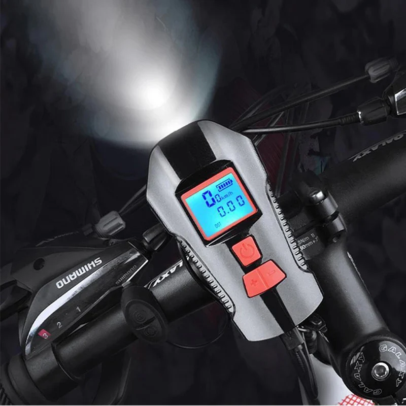 Odómetro Velocimetro Luz Y Pito Bicicletas 350 Lumens 3 En 1 - Imagen 3