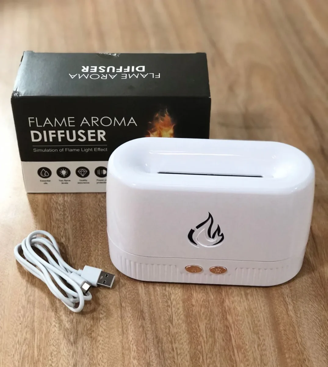 Humificador Difusion De Aroma Tipo Llama y Luces Rgb - Imagen 2