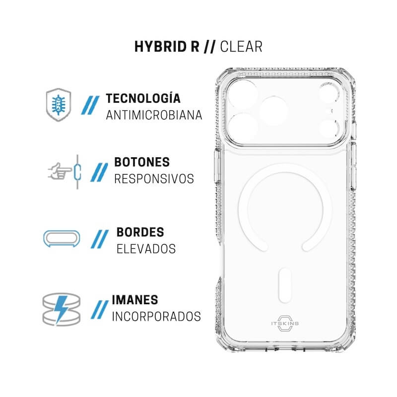 CASE ITSKINS HYBRIDR TRANSLUCENT MAGSAFE IPHONE 17 PRO MAX CLEAR - Imagen 3