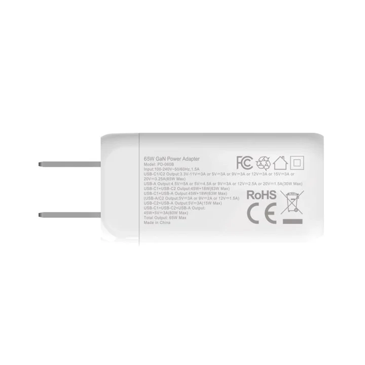 ADAPTADOR ADD ON DE PARED 65W GaN 3 PUERTOS - Imagen 4