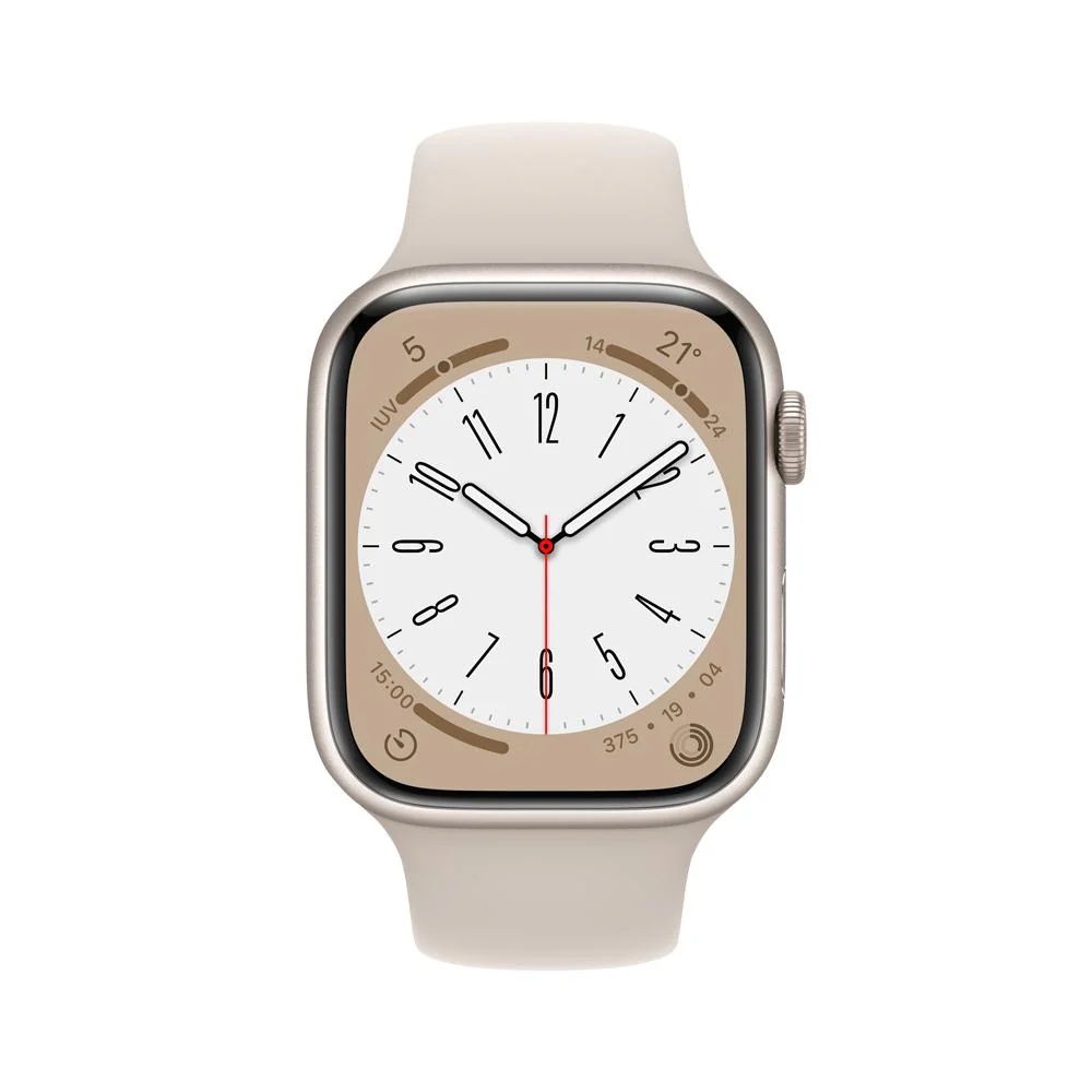 Apple Watch Series 8 (GPS + Cellular) - Caja de aluminio en blanco estrella de 45 mm - Correa deportiva blanco estrella - Talla única - Imagen 2