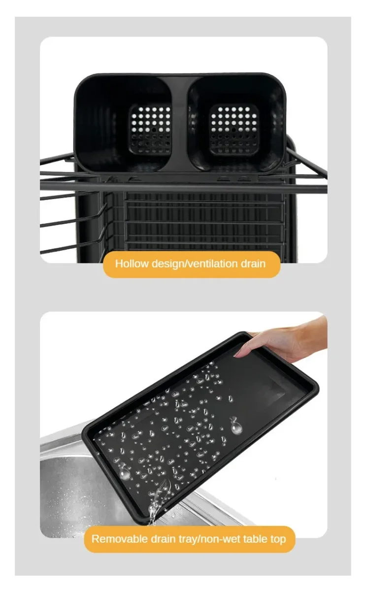 Escurridor de Platos Premium 2 Niveles | Organizador de Cocina con Bandeja - Imagen 4