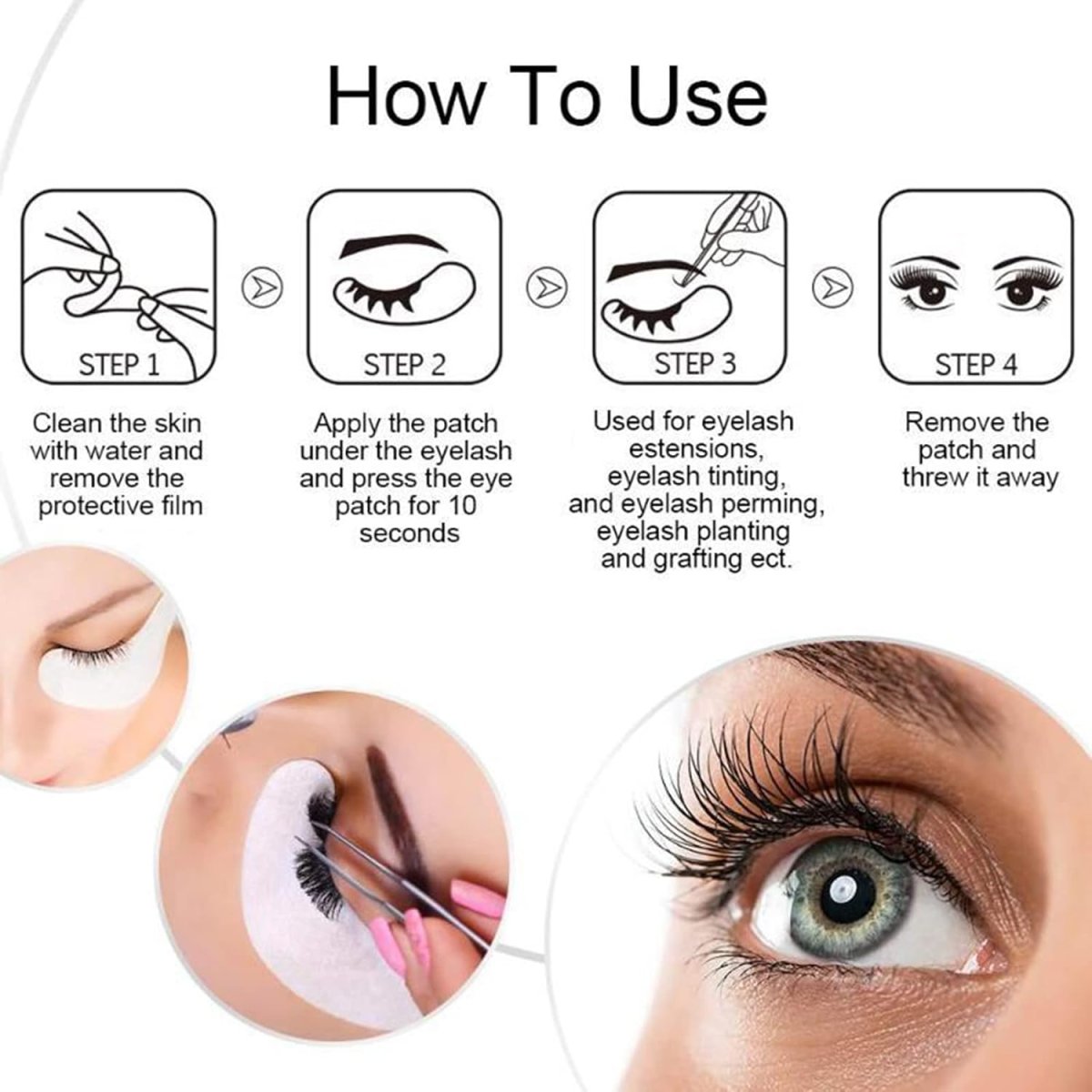 x50 Parches de Gel para Extensiones de Pestañas - Imagen 4