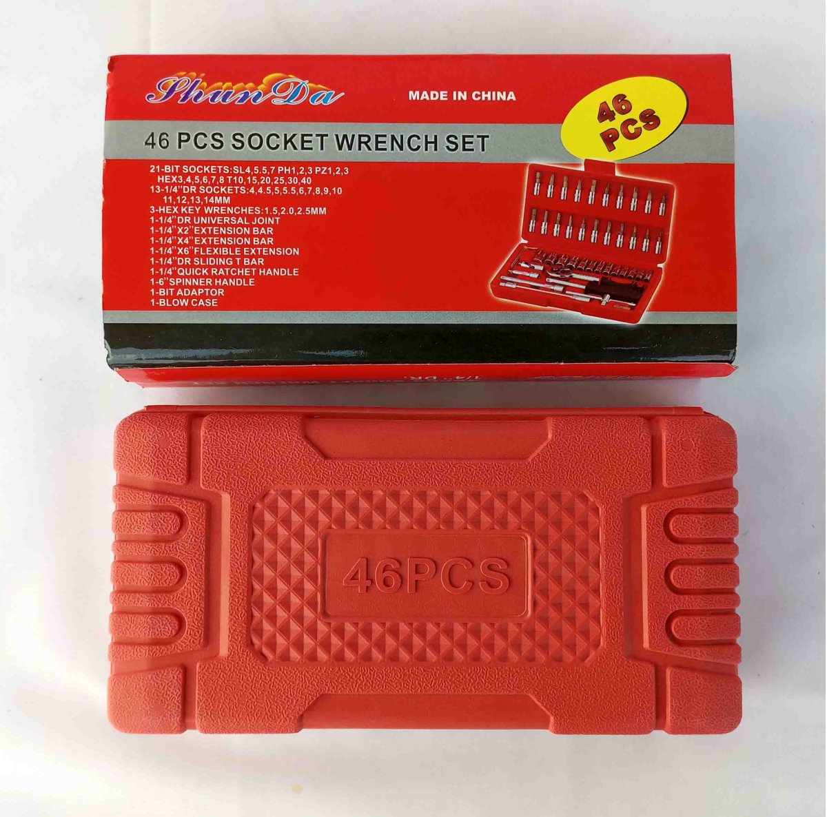 HV1539 Llave Tubo Set Caja Herramientas Juego Cricket x 46 Piezas en Estuche Organizador - Imagen 2