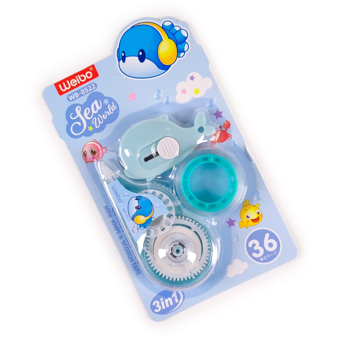 Set Corrector Cinta Cutter Weibo WB-8522 - Imagen 3