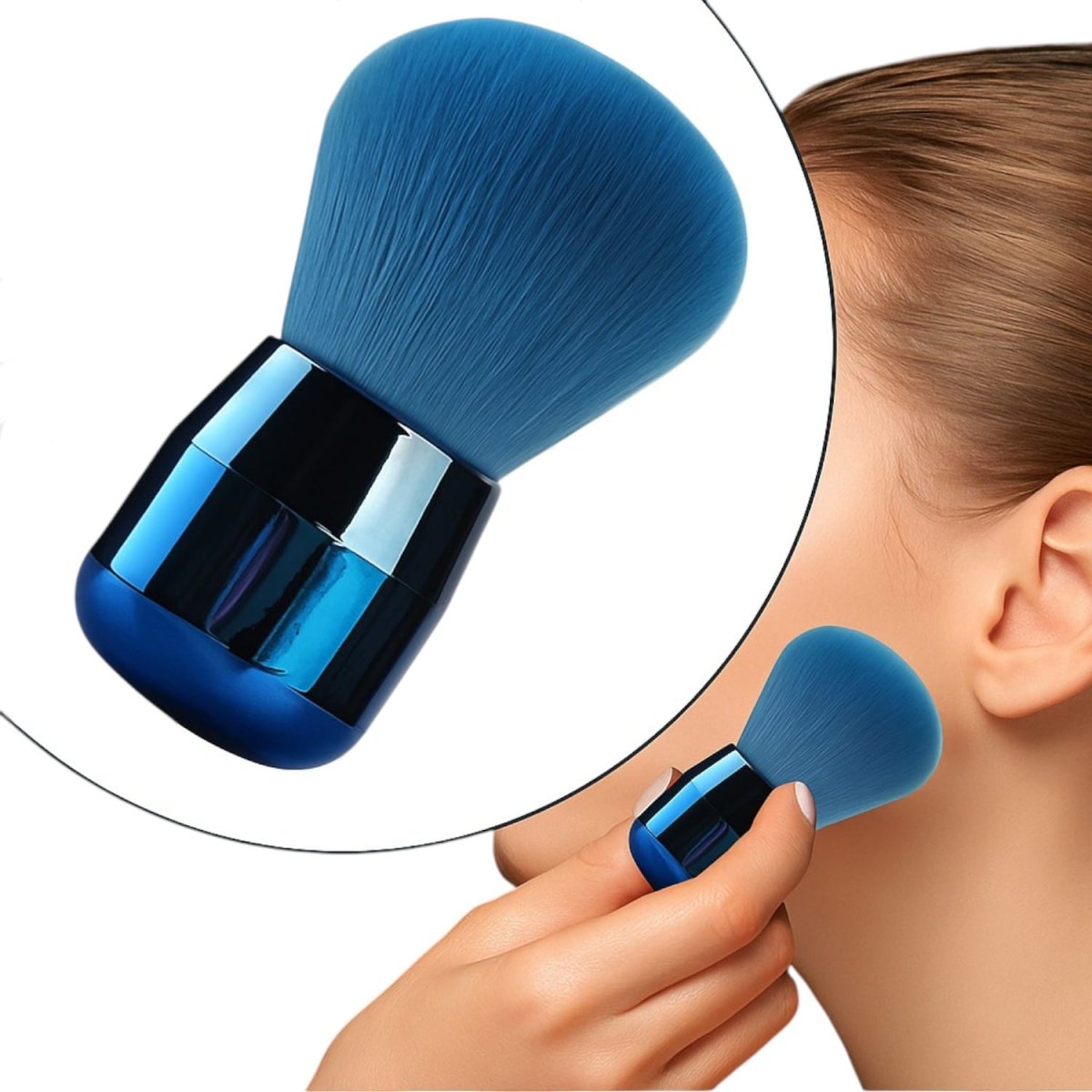 Brocha De Maquillaje Redonda – Suave Y Precisa, Color Liso - Imagen 2