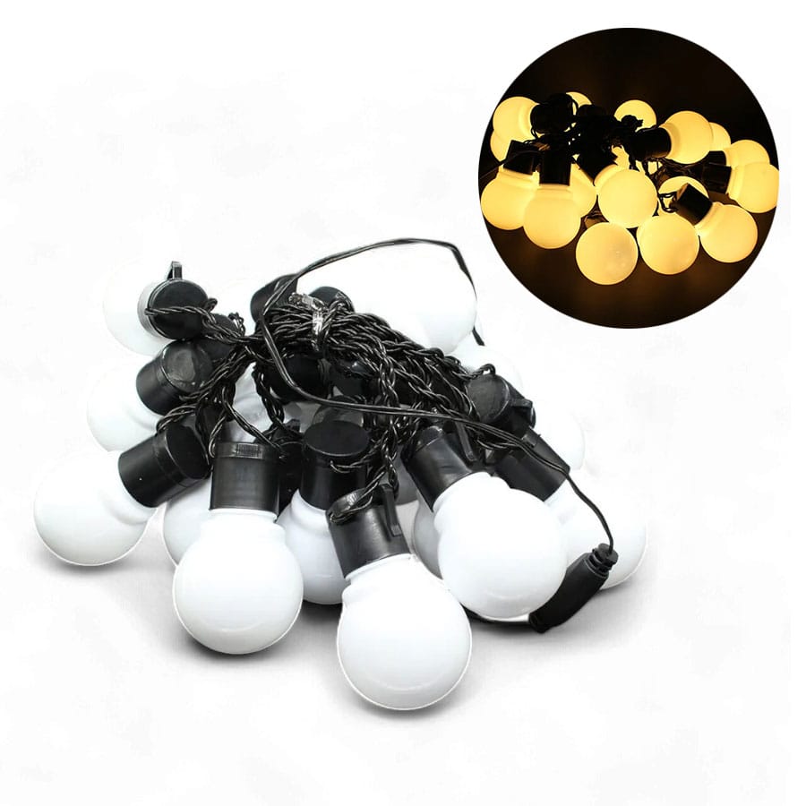 Guirnalda Decorativa de 20 Focos LED de Luz Cálida – 10M