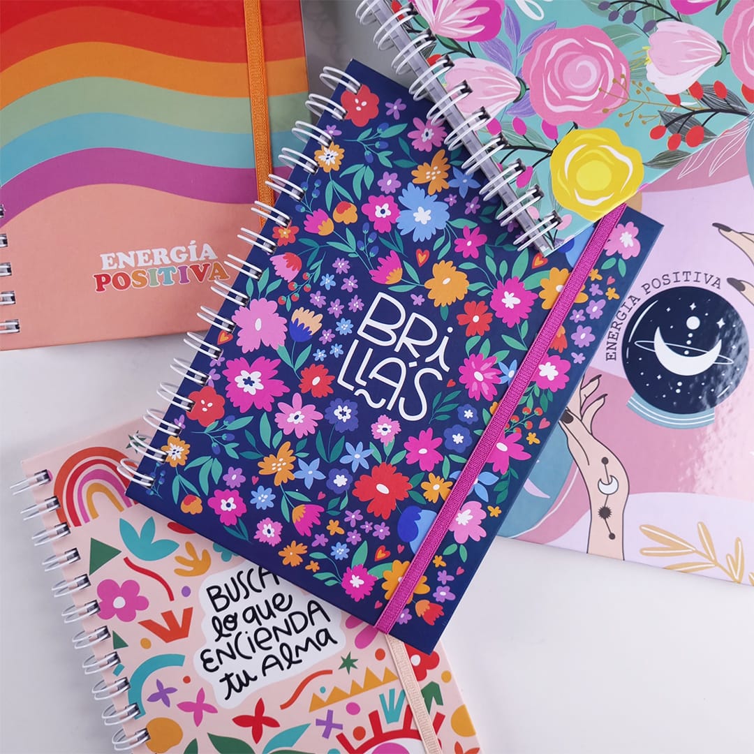 Cuaderno A5 Tapa Dura Anillado Frase Libreta Anotador Diseño - Imagen 9
